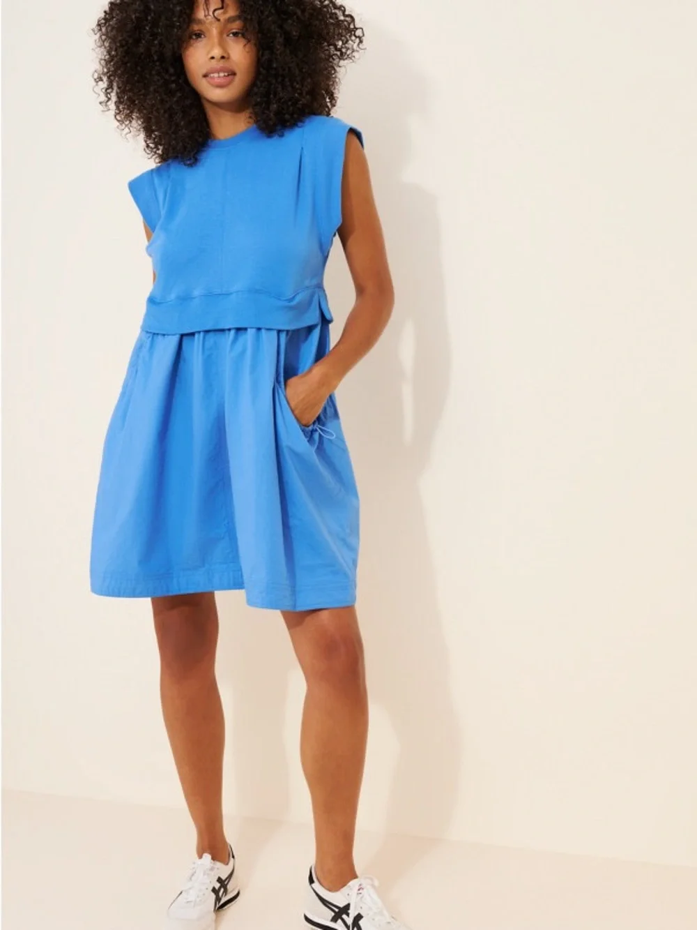 Blue Sleeveless Mini Dress - Casual Layered Fit